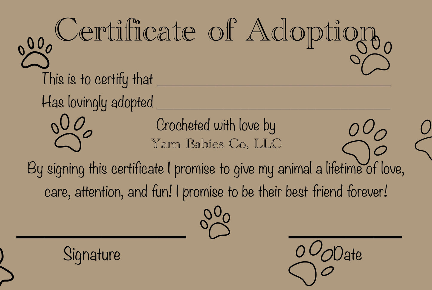 Adoption Certificate